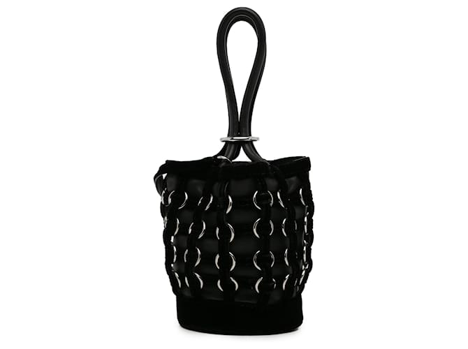 Alexander Wang Black Roxy Bucket Bag Leather Velvet Pony-style calfskin Cloth  ref.1394185