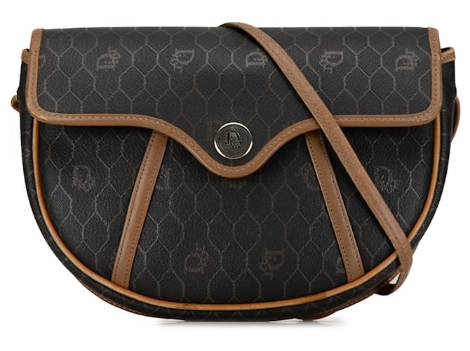 Dior Brown Honeycomb Crossbody Dark brown Cloth Cloth  ref.1394188