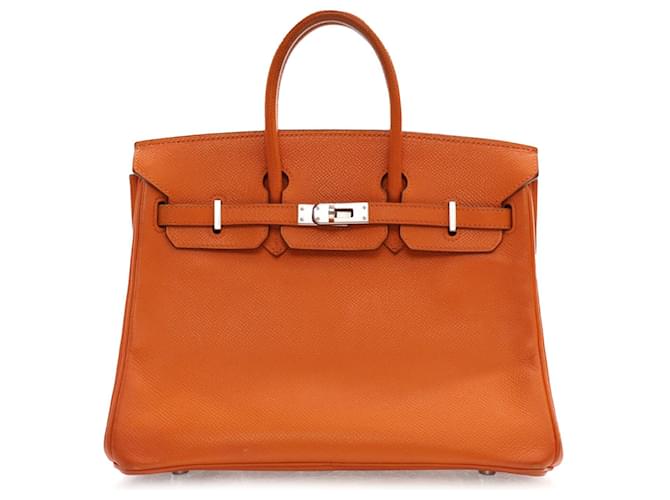 Hermès Naranja Epsom Birkin Retourne 25 Cuero Becerro  ref.1394190
