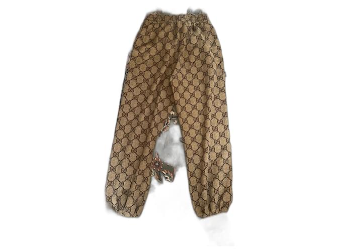 Marmont Gucci Pantalones, leggings Camello Algodón Poliéster  ref.1394267
