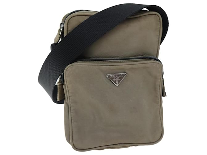 PRADA Shoulder Bag Nylon Beige Auth 75014  ref.1394272