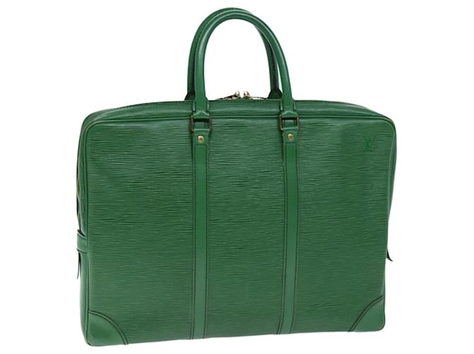 LOUIS VUITTON Epi Porte Documents Voyage Borsa da lavoro Verde M54474 LV Auth 74522 Pelle  ref.1394285