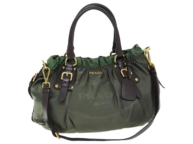 PRADA Sac à main Nylon 2way Kaki Auth 74539  ref.1394290