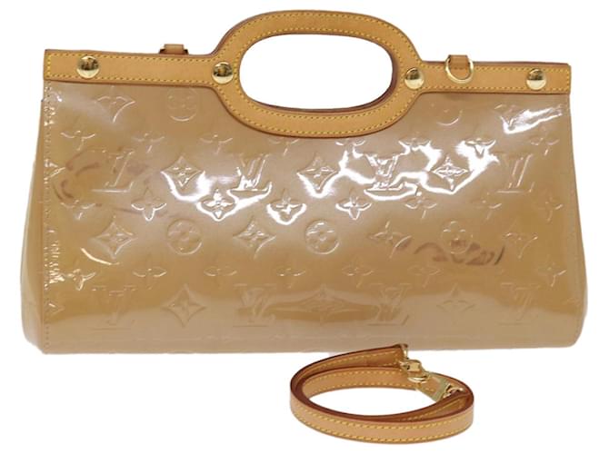 LOUIS VUITTON Monogram Vernis Roxbury Drive Hand Bag Noisette M91372 Auth 74252 Patent leather  ref.1394295