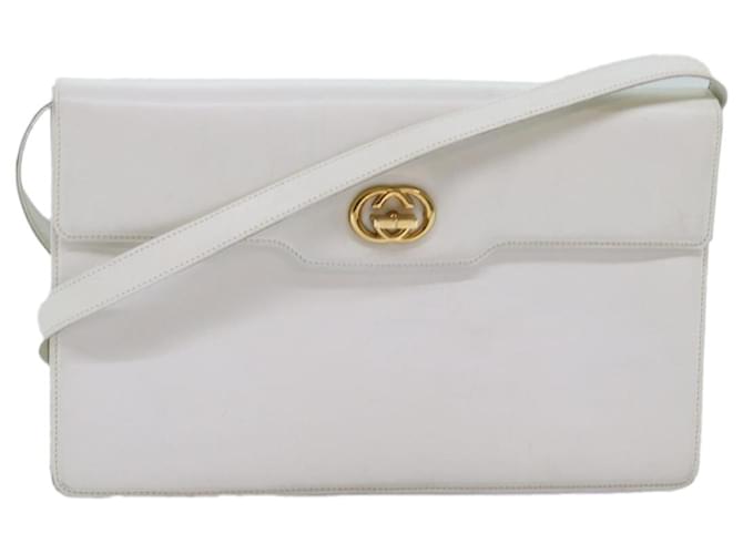 Bolsa de ombro entrelaçada GUCCI couro branco Auth yk12575  ref.1394310