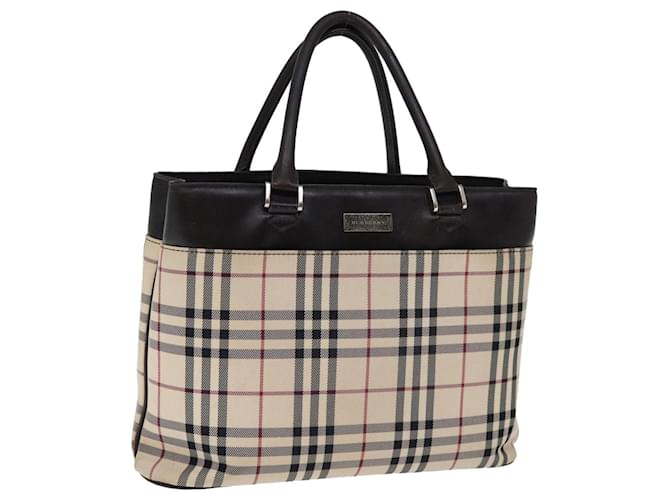 Bolso de mano BURBERRY Nova Check Lona Beige Auth bs14326 Lienzo  ref.1394322