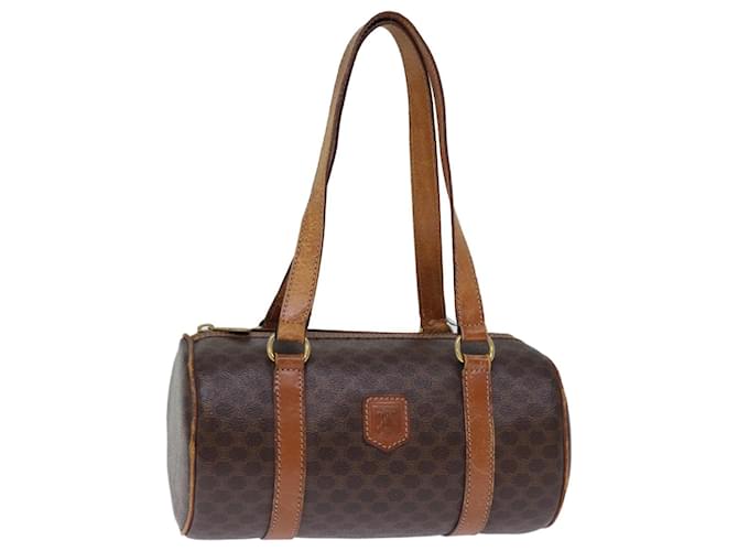 Céline CELINE Macadam Canvas Hand Bag PVC Brown Auth bs14322  ref.1394327