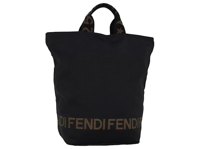 FENDI Hand Bag Nylon Black Auth bs14282  ref.1394330