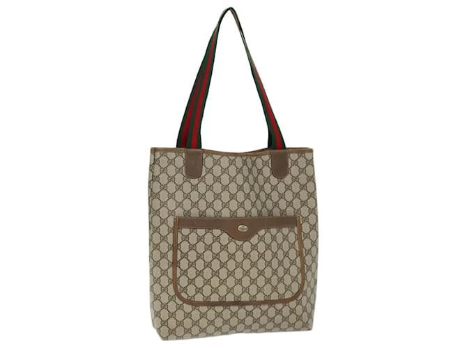 GUCCI Borsa tote GG Supreme Web Sherry Line Beige Rosso Verde 39 02 003 Auth 73610  ref.1394334