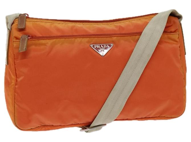 PRADA Shoulder Bag Nylon Orange Auth 74735  ref.1394336