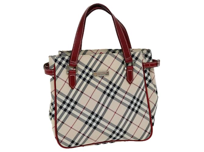 BURBERRY Nova Check Blue Label Sac à main Nylon Beige Auth yk12517  ref.1394338