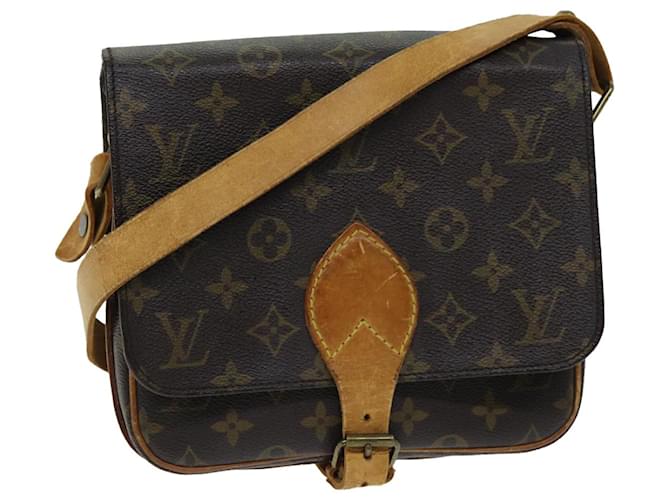 Bolsa de ombro LOUIS VUITTON Monogram Cartouchiere MM M51253 Autenticação de LV mr190 Monograma Lona  ref.1394347