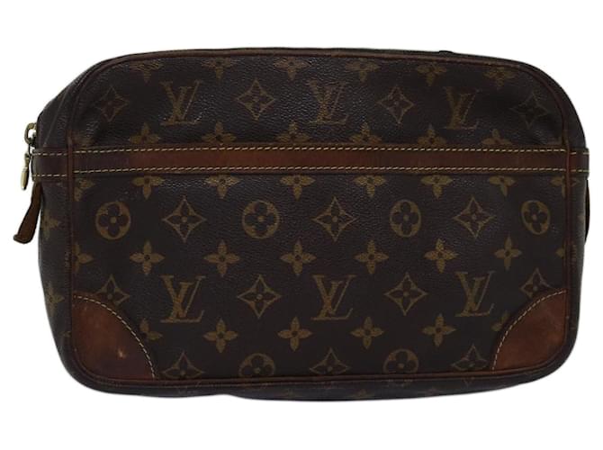 LOUIS VUITTON Monogramma Compiegne 28 Pochette M51845 LV Auth 74303 Tela  ref.1394367