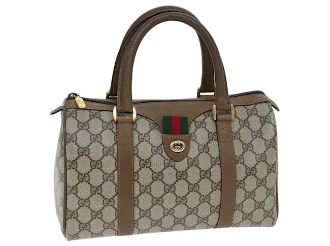 Bolso Boston GUCCI GG Supreme Web Sherry Line PVC Beige Rojo 40 02 006 Auth yk12612 Roja  ref.1394369