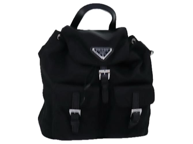 PRADA Sac à bandoulière en chaîne Nylon Noir Auth 74455A  ref.1394378