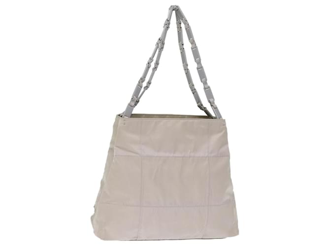 Bolso De Hombro Con Cadena PRADA Nylon Gris Autenticación 74973  ref.1394380