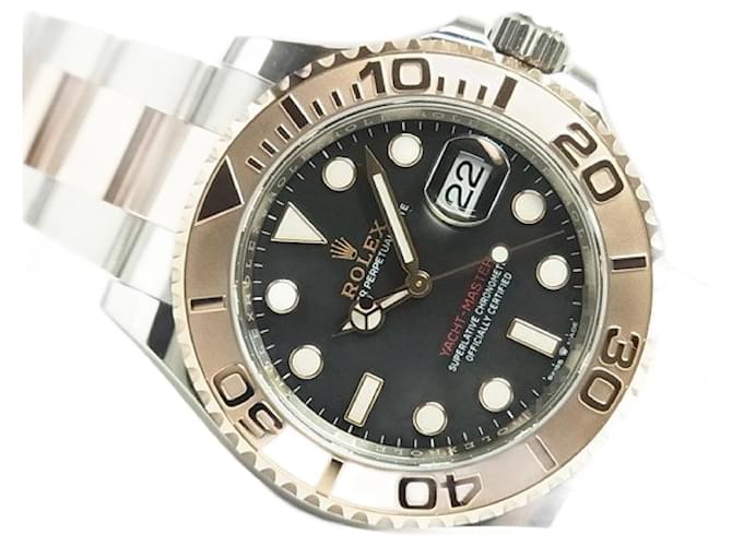 ROLEX YACHT-MASTER 40 SS x18K Everose Gold black Dial 126621 '24 purchased Mens Silvery Steel  ref.1394388