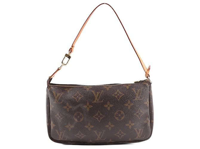 Louis Vuitton Monograma Pochette Acessórios Bolsa M51980 Marrom Couro  ref.1394412