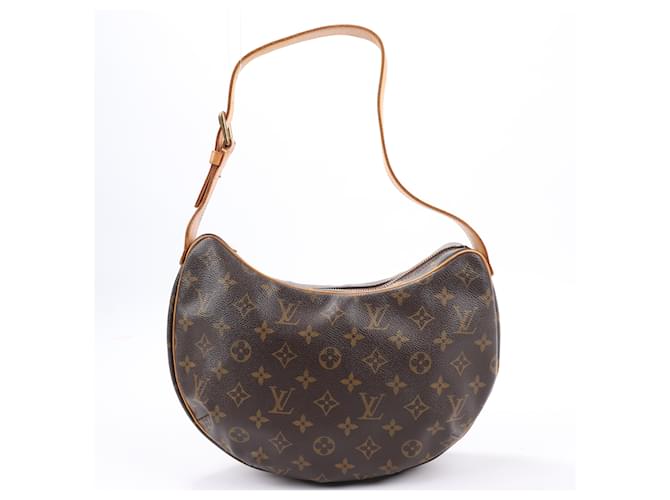 Louis Vuitton Bolso de hombro Croissant MM de lona con monograma M51512 Castaño Cuero  ref.1394413