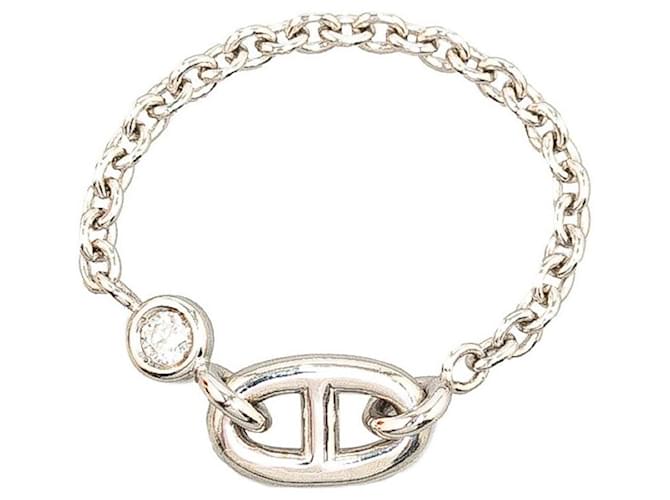 Ring Hermès Hermes 18k ouro diamante anel Chaine d'Ancre anel de metal em excelente estado  ref.1394430
