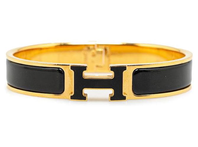 Hermès Hermes Clic Clac H pulseira estreita pulseira de metal em bom estado  ref.1394463