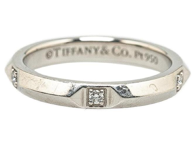 Anello in metallo con fascia di diamanti Tiffany & Co in platino 5P in buone condizioni  ref.1394471