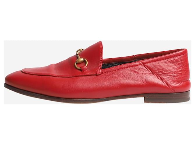 Gucci Mocasines Horsebit rojos - talla UE 40 Roja Cuero  ref.1394498
