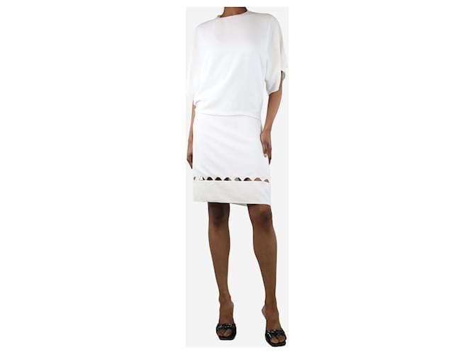 Chloé White short-sleeved cutout mini dress - size UK 6 Acetate  ref.1394505