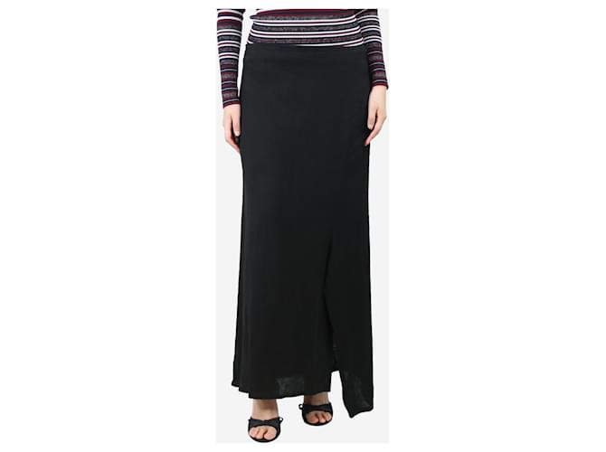 Yohji Yamamoto Black linen midi skirt - Brand size 3  ref.1394511