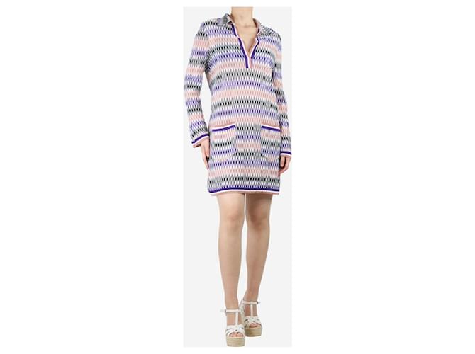 Missoni Multi zigzag pattern pocket midi dress - size UK 14 Multiple colors Rayon  ref.1394525