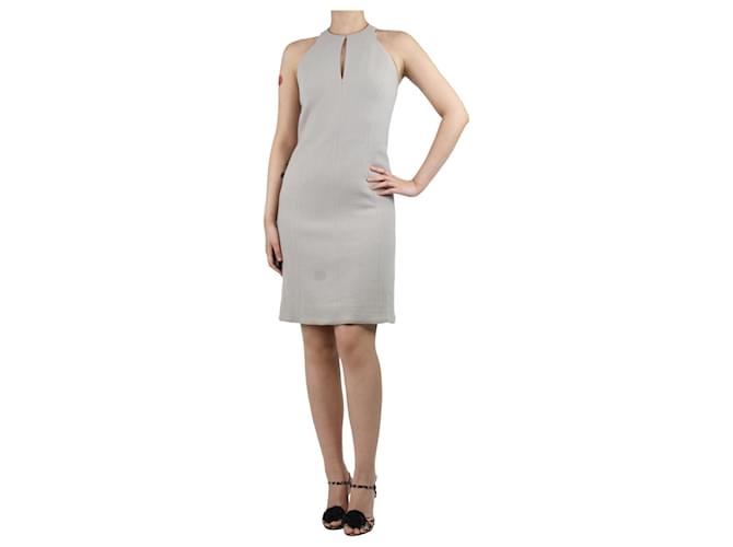 Bottega Veneta Grey sleeveless keyhole wool midi dress - size UK 8  ref.1394527