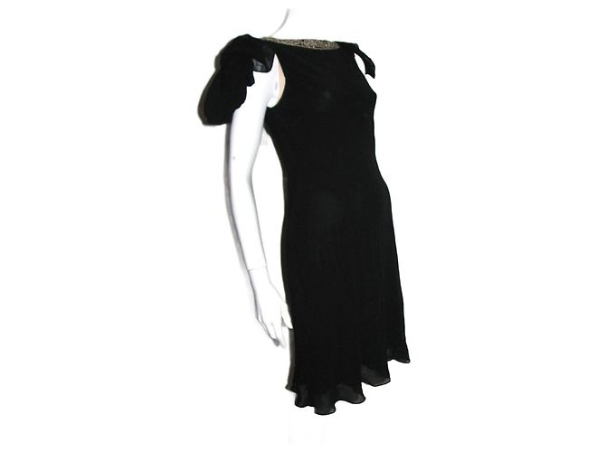 Marchesa Notte silk chiffon dress Black Golden