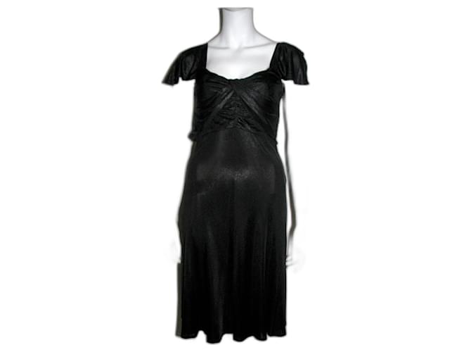 Metallic black Temperley London dress Rayon  ref.204173