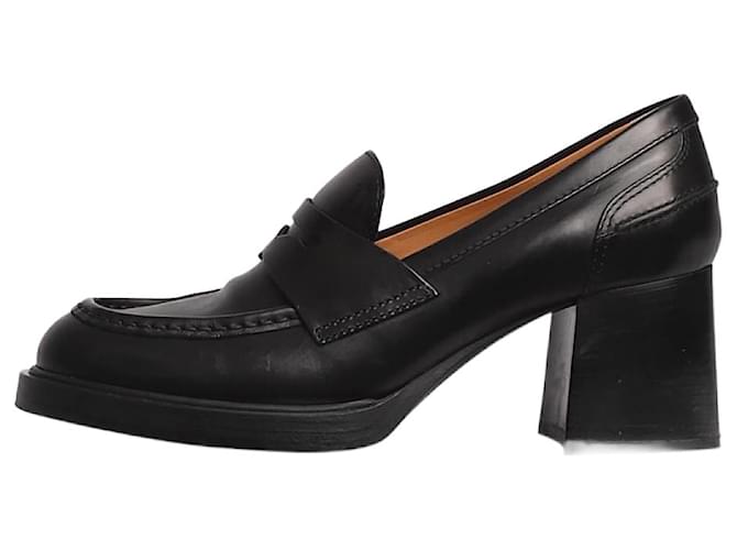 Tod's Black heeled loafers - size EU 38 Leather  ref.1347335
