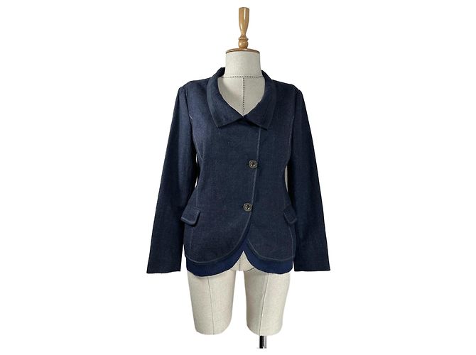 Marithé et François Girbaud Blue Wool Blazer