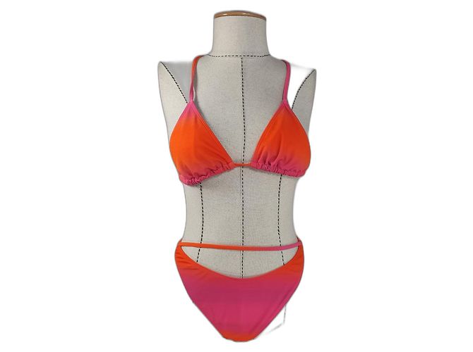 Jacquemus Le Maillot Peirado Bikini Zweiteiler Rosa Pink Mehrfarben Orange