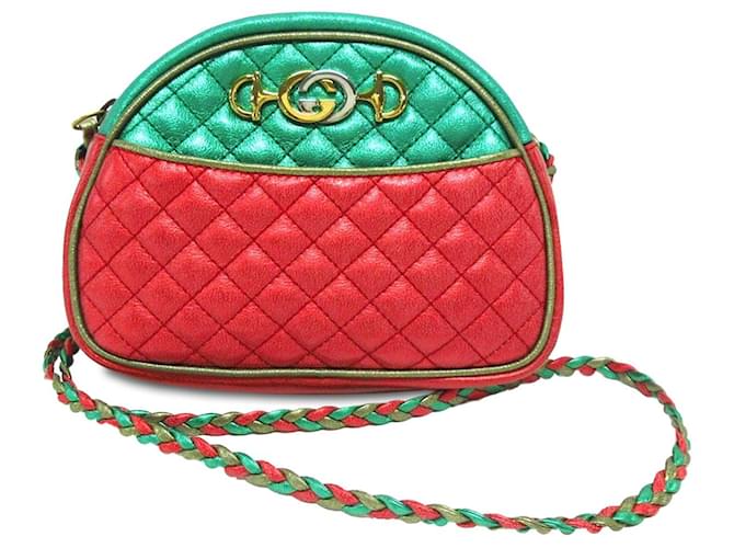 Gucci Red Mini Trapuntata Zumi Dome Bag Leather Pony-style calfskin  ref.1394552