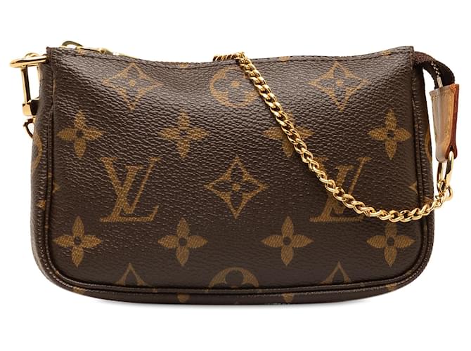 Louis Vuitton Brown Monogram Mini Pochette Accessoires Cloth  ref.1394561