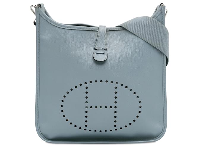 Hermès Blue Epsom Evelyne III PM Light blue Leather Pony-style calfskin  ref.1394569