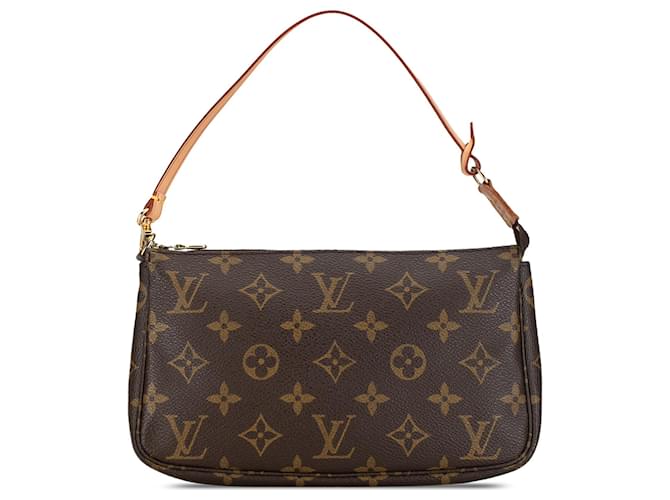 Louis Vuitton Brown Monogramm Pochette Zubehör Braun Leinwand  ref.1394570