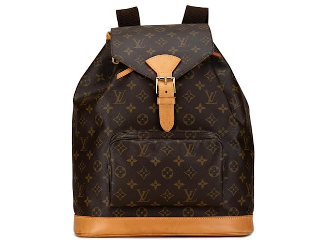 Louis Vuitton Brown Monogram Montsouris GM Leather Cloth  ref.1394574