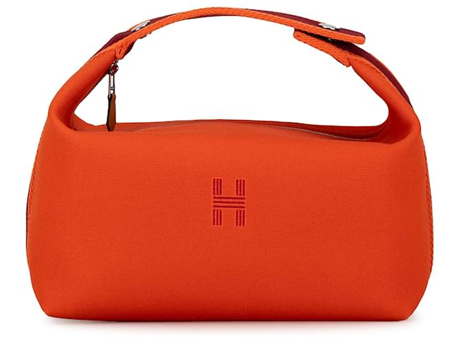 Hermès Laranja Pequeno Toile Noiva A Brac Lona Pano  ref.1394584