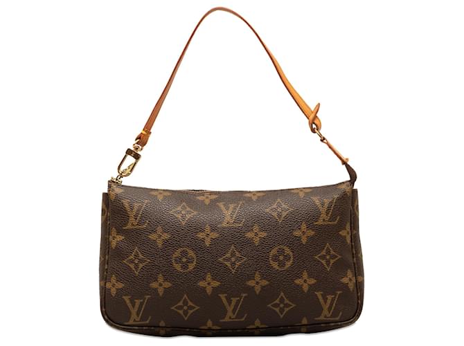 Louis Vuitton Brown Monogramm Pochette Zubehör Braun Leinwand  ref.1394586