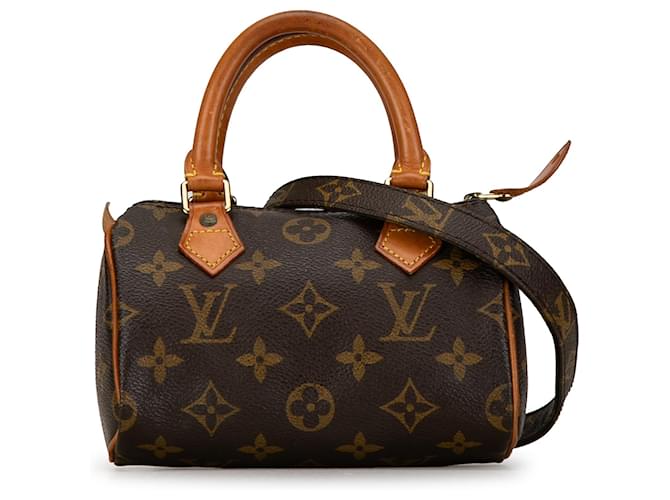 Louis Vuitton Monogram marrone Mini HL Speedy Pelle Tela  ref.1394596