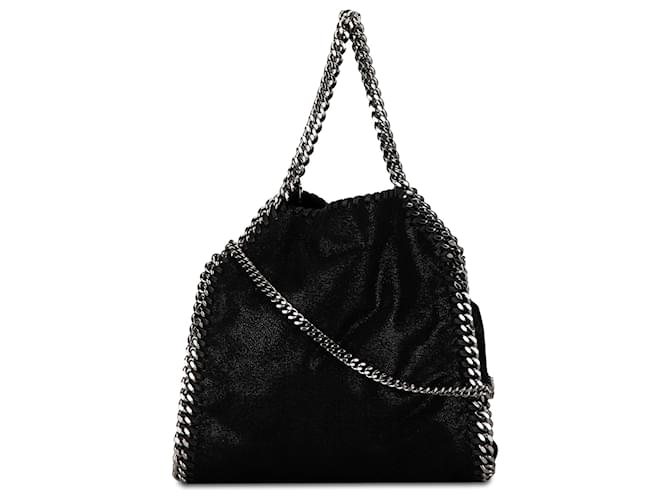 Stella Mc Cartney Stella McCartney – Schwarze Mini-Falabella-Umhängetasche mit Shaggy Deer-Muster Polyester Tuch  ref.1394599