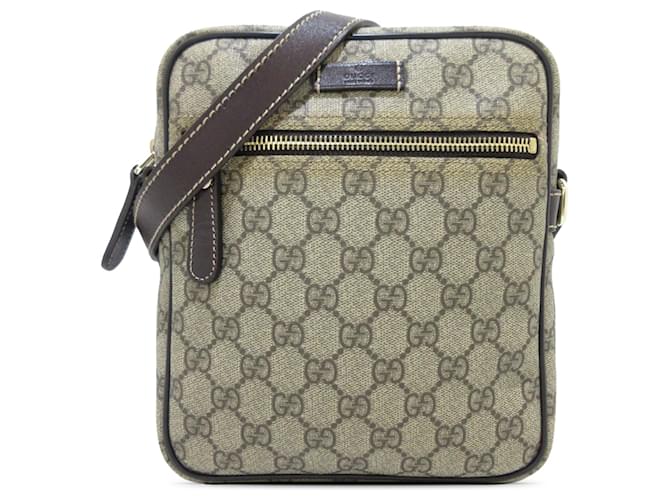 Gucci Bandolera GG Supreme Marrón Castaño Marrón oscuro Becerro Paño  ref.1394607