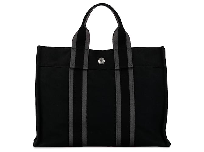 Hermès Black Fourre Tout PM Cloth Cloth  ref.1394618