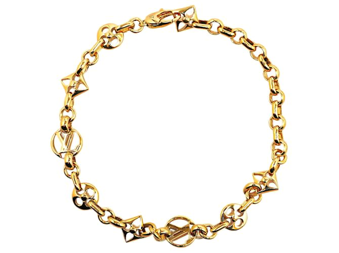 Pulsera Crazy In Lock con monograma dorado de Louis Vuitton Metal Chapado en oro  ref.1394622