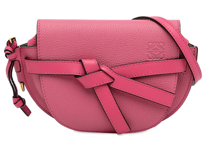 Bolso bandolera rosa Mini Gate de Loewe Cuero Becerro  ref.1394624