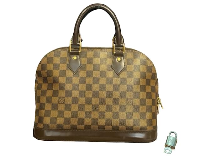 Alma PM Louis Vuitton Damier Ebene Marrone Palladio  ref.1394627